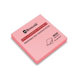 Bismark Bloc de 100 Notes Adhésives 76x76mm - Couleur Rose Néon