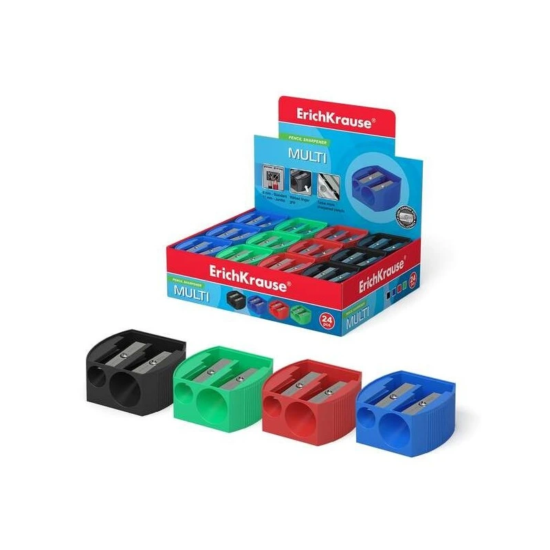 Erichkrause Multi - Afia de Plástico com Dois Orifícios - Diâmetros de 8mm e 11mm - Cor Sortida