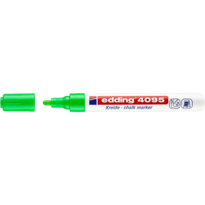 Edding 4095 Liquid Chalk Marker - Round Nib - Line Width between 2 and 3mm - Neutral Odour - Light Green