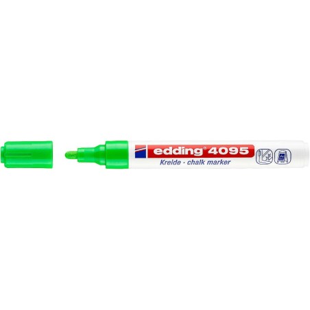 Edding 4095 Marcador de Giz Líquido - Ponta Redonda - Traço entre 2 e 3mm - Odor Neutro - Cor Verde-Claro