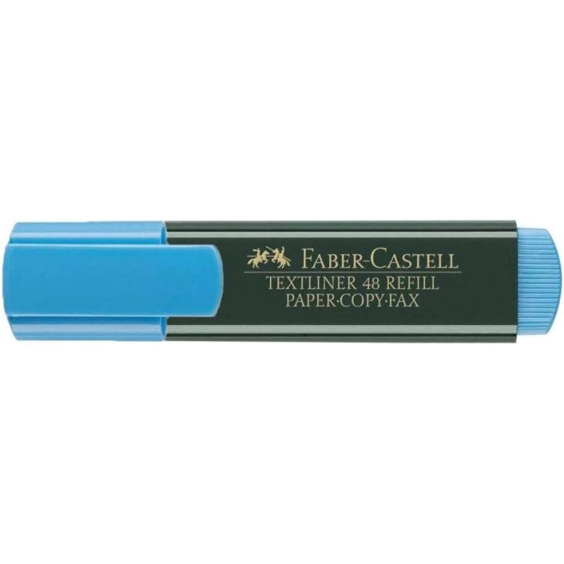 Faber-Castell Marcador Fluorescente Textliner 48 - Ponta Biselada - Traco entre 1,2mm e 5mm - Tinta com Base de Água - Cor Azul