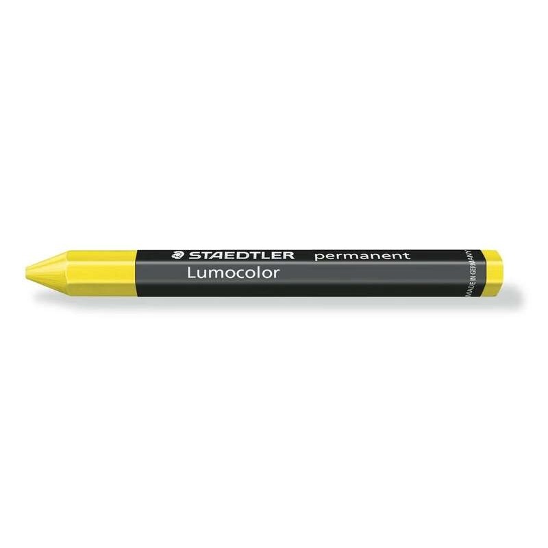 Staedtler Lumocolor Permanent Omnigraph 236 Hexagonal Permanent Wax Crayon - Water Resistant - Approx. 12mm Diameter - Yellow