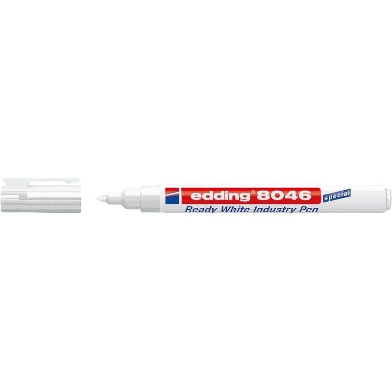 Edding 8046 Rotulador Permanente Industrial - Punta Redonda 1-3mm - Tinta Opaca - Resistente al Desgaste, Roce y Luz - Color