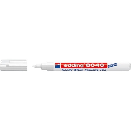 Edding 8046 Marcador Permanente Industrial - Ponta Redonda 1-3mm - Tinta Opaca - Resistente ao Desgaste, ao Atrito e à Luz