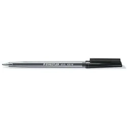 Staedtler Stick 430 Stylo à Bille avec Capuchon - Pointe 0.35mm - Encre Indélébile - Coloris Noir