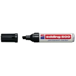 Edding 500 Permanent Marker - Chisel Tip - 2 to 7 mm Line Width - Refillable - Instant Drying - Black Colour