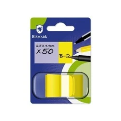 Bismark Dispenser with 50 Repositionable Index Markers 44 x 25mm - To Mark, Flag or Highlight Information - Yellow