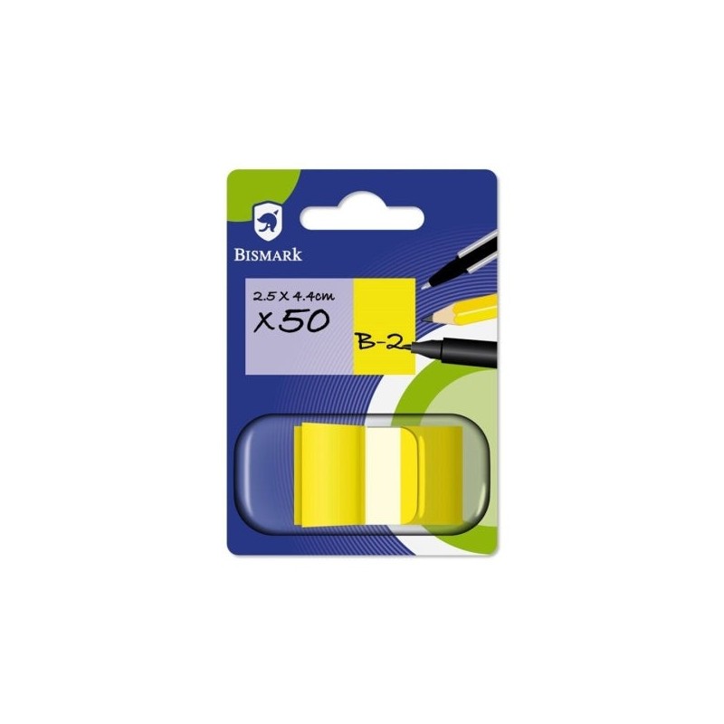 Bismark Distributeur avec 50 Marque-pages Repositionnables 44 x 25mm - Pour Marquer, Signaler ou Mettre en Évidence des