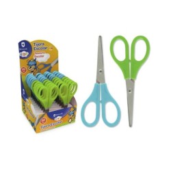 Bismark Kids School Scissors 13cm - Plastic Handles - Blunt Tip - Blue and Green