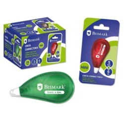 Bismark Mini Fita Corretora a Seco - Alta Qualidade - Correção Rápida - Não Mancha - Não Deixa Marca nas Fotocópias
