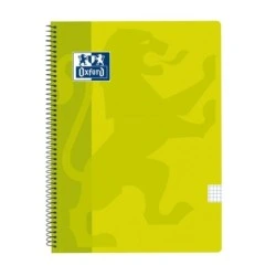 Oxford School Classic Caderno Espiral Tamanho Fólio Quadriculado 4x4mm - 80 Folhas - Capa de Plástico - Cor Lima