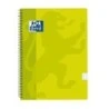 Oxford School Classic Cahier Spirale Format Folio Quadrillage 4x4mm - 80 Feuilles - Couverture en Plastique - Couleur Vert