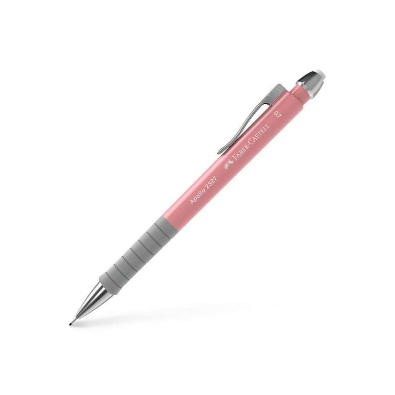 Faber-Castell Apollo Lapiseira - Traço 0.7mm - Pega Ergonómica - Borracha Integrada - Corpo Cor Rosa