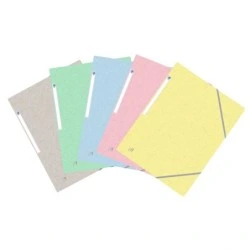 Oxford Top File+ Chemise à Élastique 3 Rabats - Couleurs Pastel - Résistante et Durable - Idéale pour Organiser les Documents