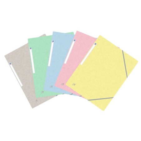 Oxford Top File+ Pasta de Elásticos 3 Abas - Cores Pastel - Resistente e Duradoura - Ideal para Organizar Documentos - Prática