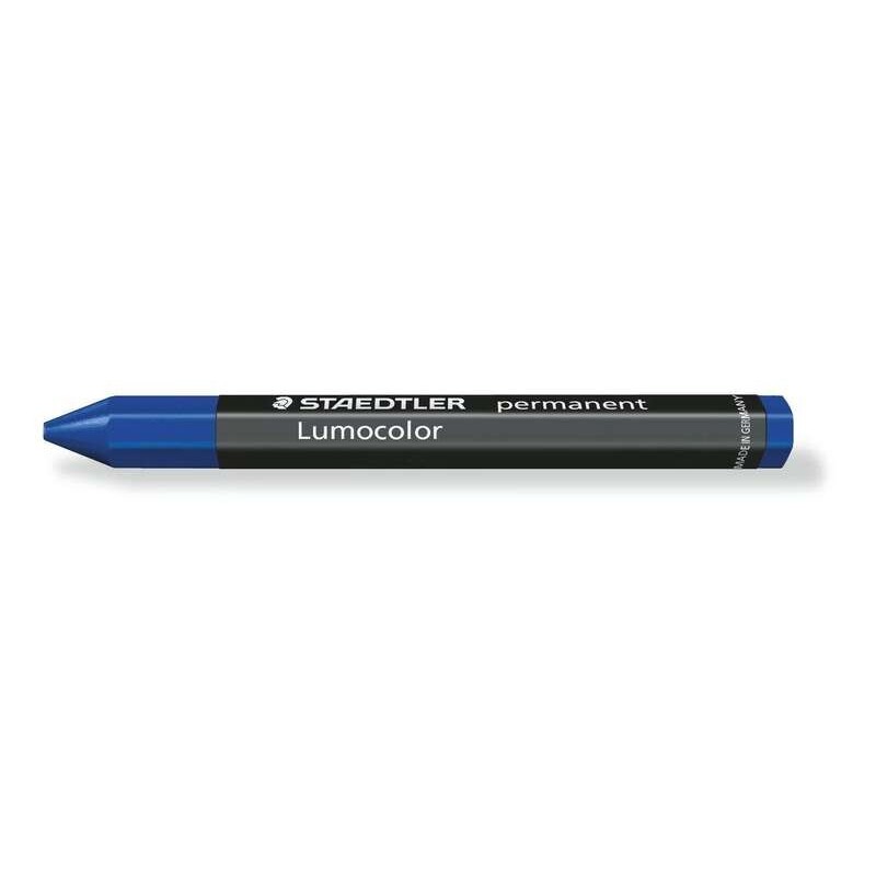 Staedtler Lumocolor Permanent Omnigraph 236 Hexagonal Permanent Wax Crayon - Water Resistant - Approx. 12mm Diameter - Blue