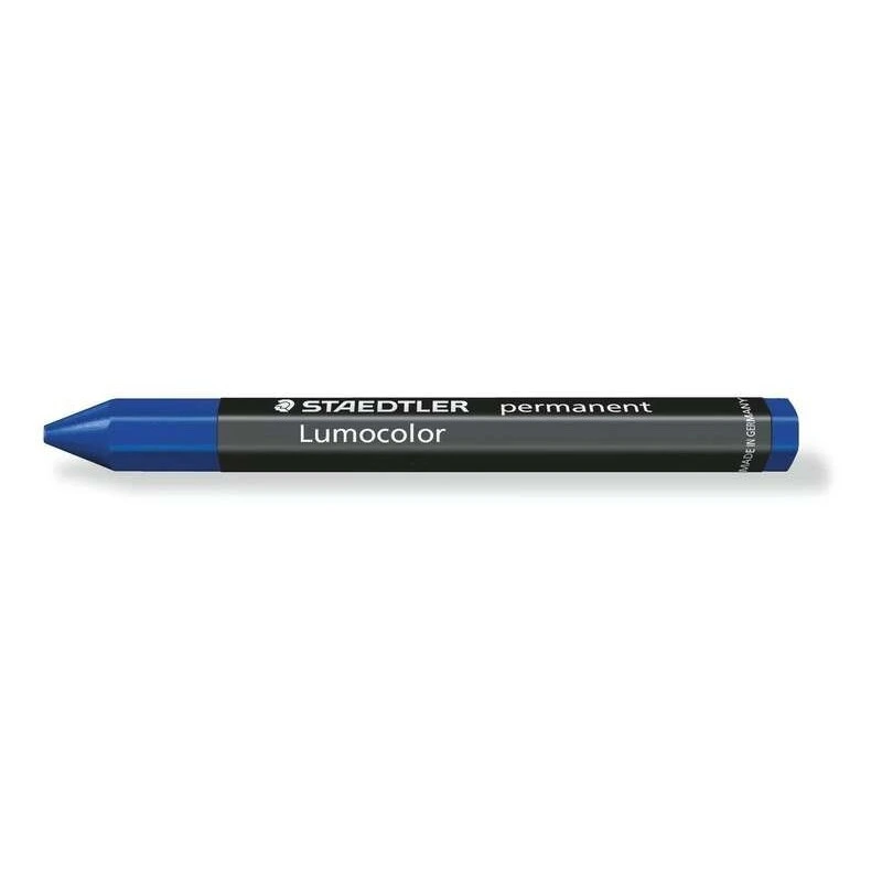 Staedtler Lumocolor Permanent Omnigraph 236 Hexagonal Permanent Wax Crayon - Water Resistant - Approx. 12mm Diameter - Blue