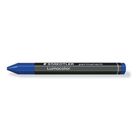 Staedtler Lumocolor Permanent Omnigraph 236 Hexagonal Permanent Wax Crayon - Water Resistant - Approx. 12mm Diameter - Blue