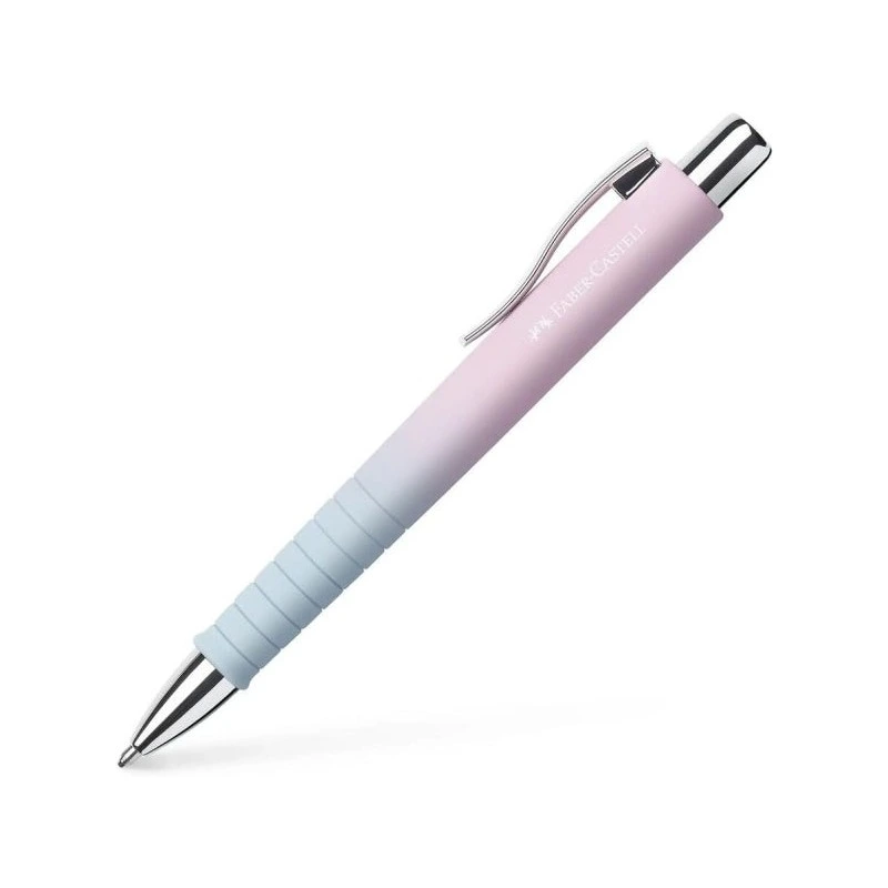 Faber-Castell Poly Ball Flow Edition Blushing Sky Retractable Ballpoint Pen XB - Ergonomic Triangular Shape - Soft to the Touch