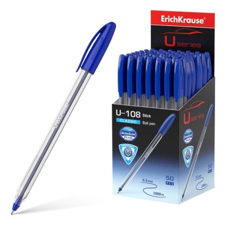 Erichkrause U-108 Esferográfica Clássica - Ponta de Esfera 1,0mm - Traço de 0,3mm - Tampa Ventilada - Ultra Glide Technology