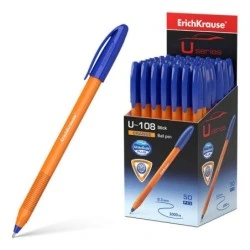 Erichkrause U-108 Boligrafo Clasico Orange - Punta de Bola 0.7mm - Trazo de 0.26mm - Tapa Ventilada - Cuerpo Opaco Naranja