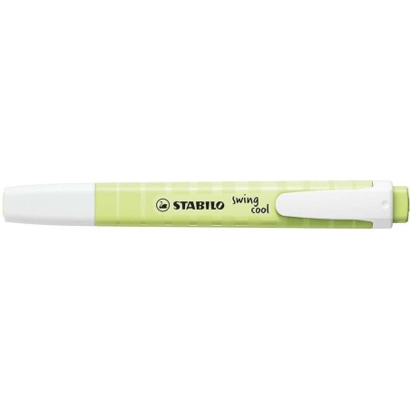 Stabilo Swing Cool Pastel Highlighter - Flat Body - Chisel Tip - Line Width between 1 and 4mm - Water-Based Ink - Touch of Lime