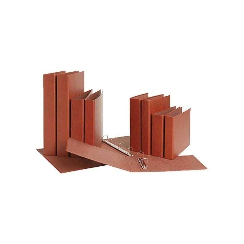Mariola Classeur à 2 Anneaux Carton Gaufré Cuir - Format Quarto à l'Italienne - Anneaux Ronds 25mm - Dimensions 20x27x4cm