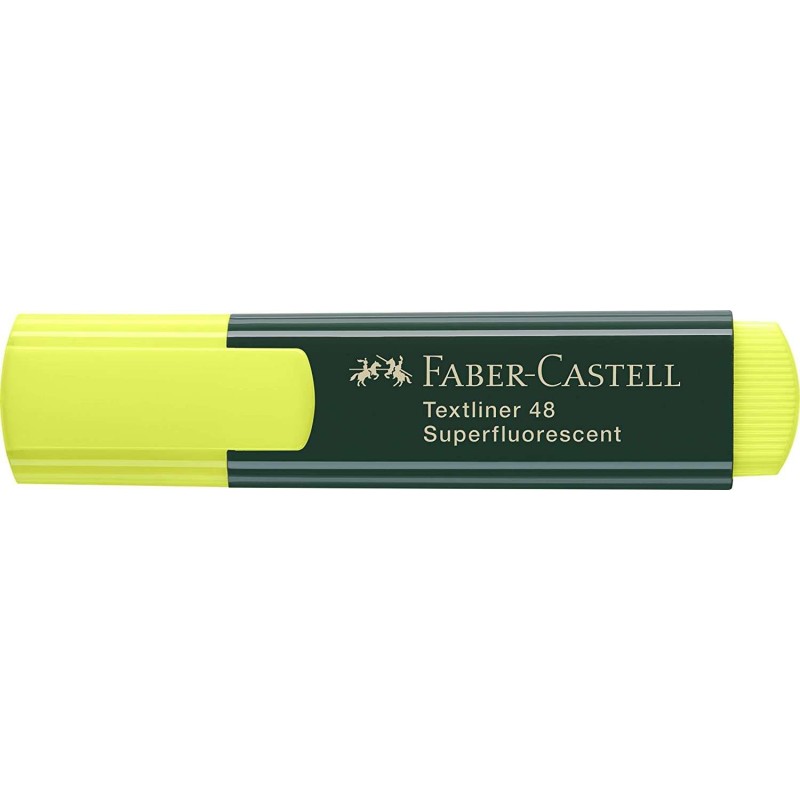 Faber-Castell Textliner 48 Highlighter Marker - Chisel Tip - 1.2mm to 5mm Line Width - Water-Based Ink - Yellow
