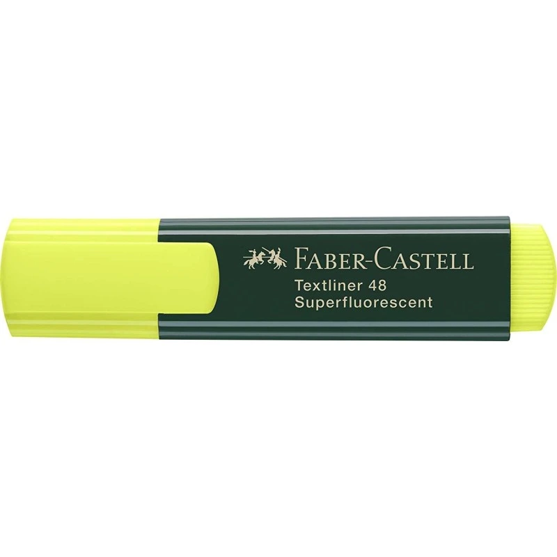 Faber-Castell Textliner 48 Highlighter Marker - Chisel Tip - 1.2mm to 5mm Line Width - Water-Based Ink - Yellow