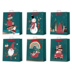 Bismark Sac en Papier Noël - Impression Foil - 6 Motifs Différents
