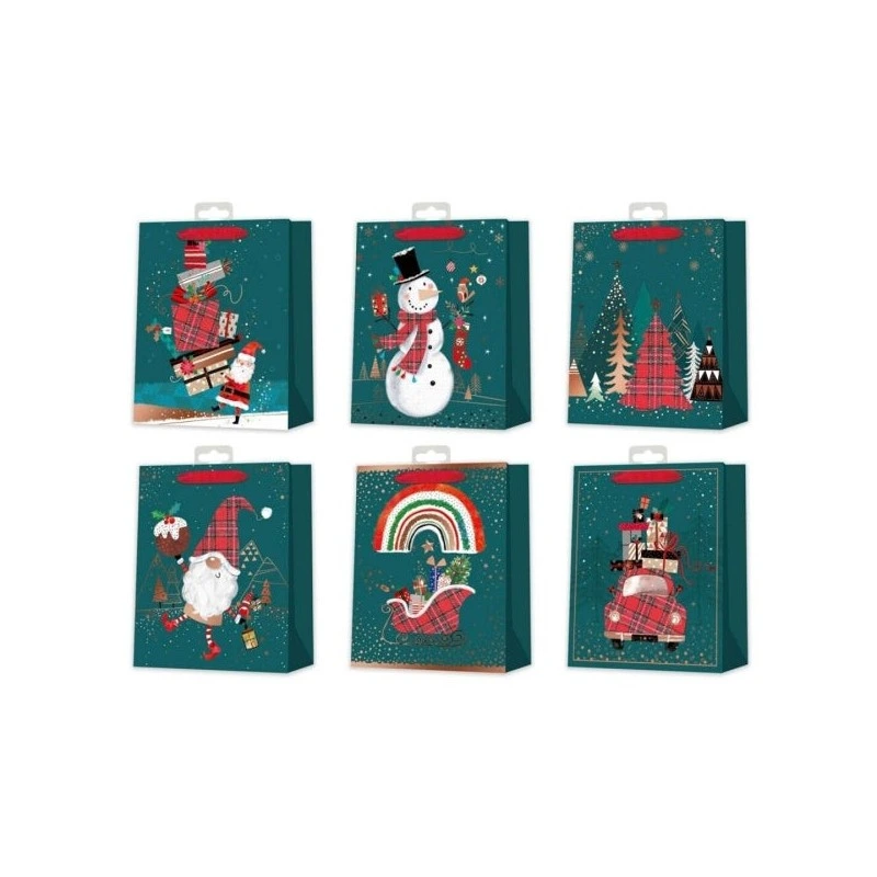 Bismark Christmas Paper Bag - Foil Printing - 6 Different Designs
