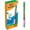 Bic Illusions Stylo à Bille Effaçable - Pointe Moyenne de 0.7mm - Grip en Caoutchouc - Rechargeable - Couleur Vert