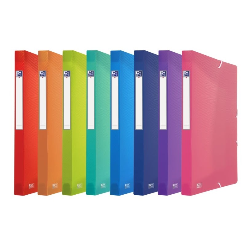 Oxford Urban A4 Project Folder - Translucent Plastic Cover - 3 Fixed Flaps - 25mm Spine - Assorted Colours