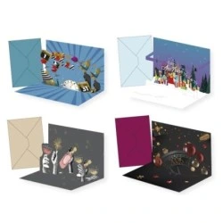 Bismark New Year Pop Up Greeting Card with Envelope - Decorated with Foil and Pop Up Embossing