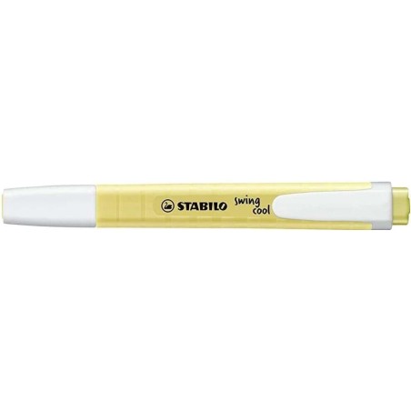 Stabilo Swing Cool Pastel Highlighter - Flat Body - Chisel Tip - Line Width between 1 and 4mm - Water-Based Ink - Creamy Yellow