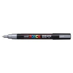 Posca PC-3M Paint Marker - Conical Polyester Tip 0.9-1.3mm - Water-Based Ink - Light Resistant - Silver