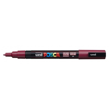 Posca PC-3M Paint Marker - Conical Polyester Tip 0.9-1.3mm - Water-Based Ink - Light Resistant - Non-Permanent - Wine