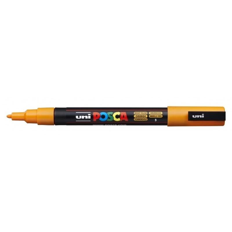 Posca PC-3M Paint Marker - 0.9-1.3mm Conical Polyester Tip - Water-Based Ink - Light Resistant - Non-Permanent - Medium Orange