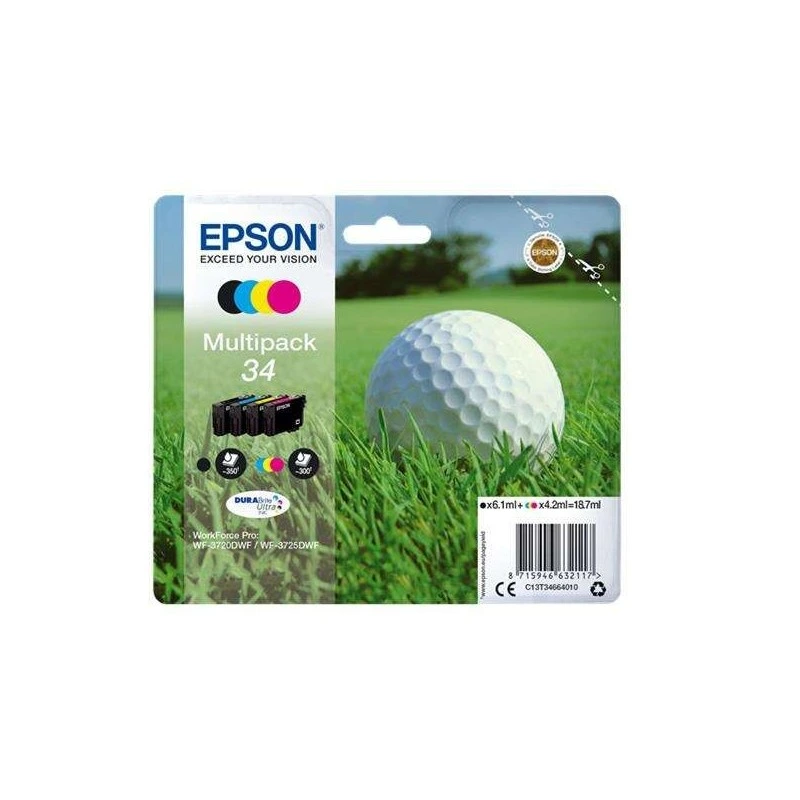 Epson T3466 Pack of 4 Original Ink Cartridges - C13T34664010