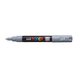 Posca PC-1M Paint Marker - 0.7mm Conical Tip - Water-Based Ink - Light Resistant - Grey