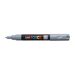 Posca PC-1M Paint Marker - 0.7mm Conical Tip - Water-Based Ink - Light Resistant - Grey