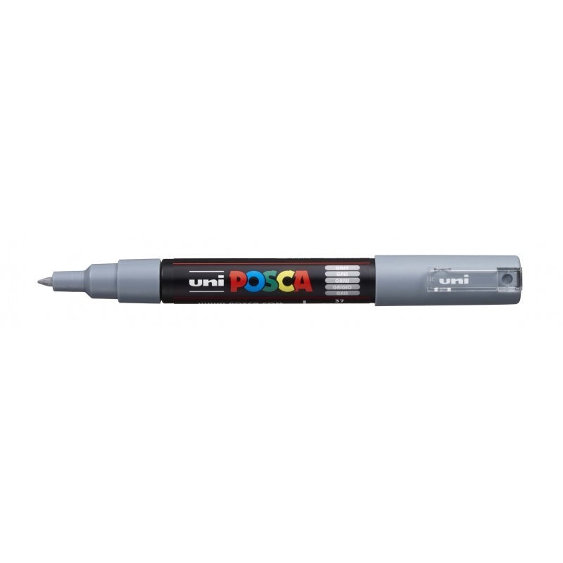 Posca PC-1M Marqueur Peinture - Pointe Conique 0.7mm - Encre à Base d'Eau - Résistant à la Lumière - Couleur Gris