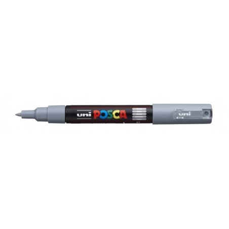 Posca PC-1M Paint Marker - 0.7mm Conical Tip - Water-Based Ink - Light Resistant - Grey