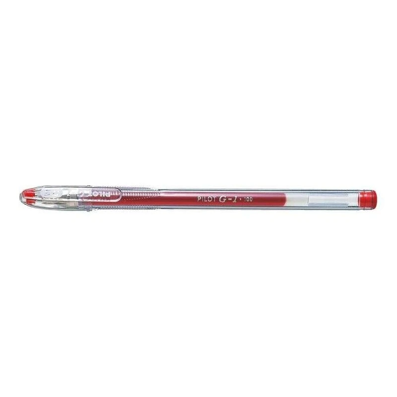 Pilot Boligrafo de Gel G1 - Recargable - Punta de Bola 0.5mm - Trazo 0.3mm - Cuerpo Transparente - Color Rojo