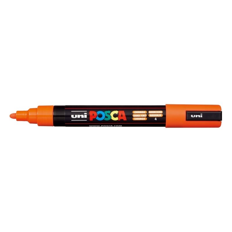 Posca PC-5M Marqueur Peinture - Pointe en Polyester 1.8-2.5mm - Encre à Base d'Eau - Résistant à la Lumière - Couleur Orange
