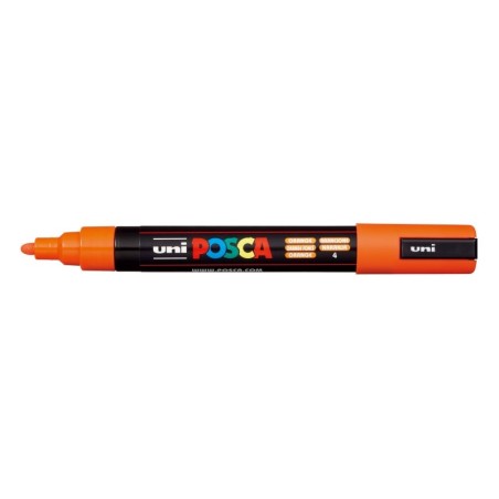 Posca PC-5M Marcador de Pintura - Ponta de Poliéster 1,8-2,5mm - Tinta à Base de Água - Resistente à Luz - Cor Laranja