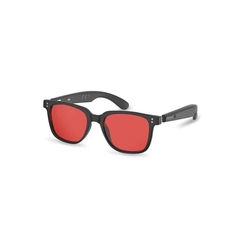Energy Sistem Night Mode Music Óculos Bluetooth - Filtro Anti Luz Azul e Proteção UV400 - Lentes Vermelhas - Reprodução de