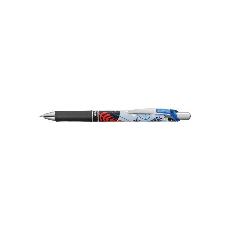 Pentel Energel Stylo à Encre Gel Rétractable 0.7mm - Tracé 0.35mm - Rechargeable - Grip de Préhension - Encre Couleur Bleu