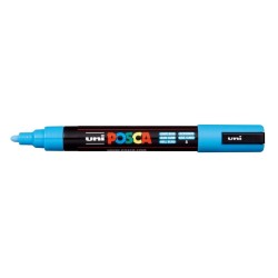 Posca PC-5M Marcador de Pintura - Ponta de Bala 1,8-2,5mm - Tinta Base de Água - Resistente à Luz - Não Permanente - Cor Azul