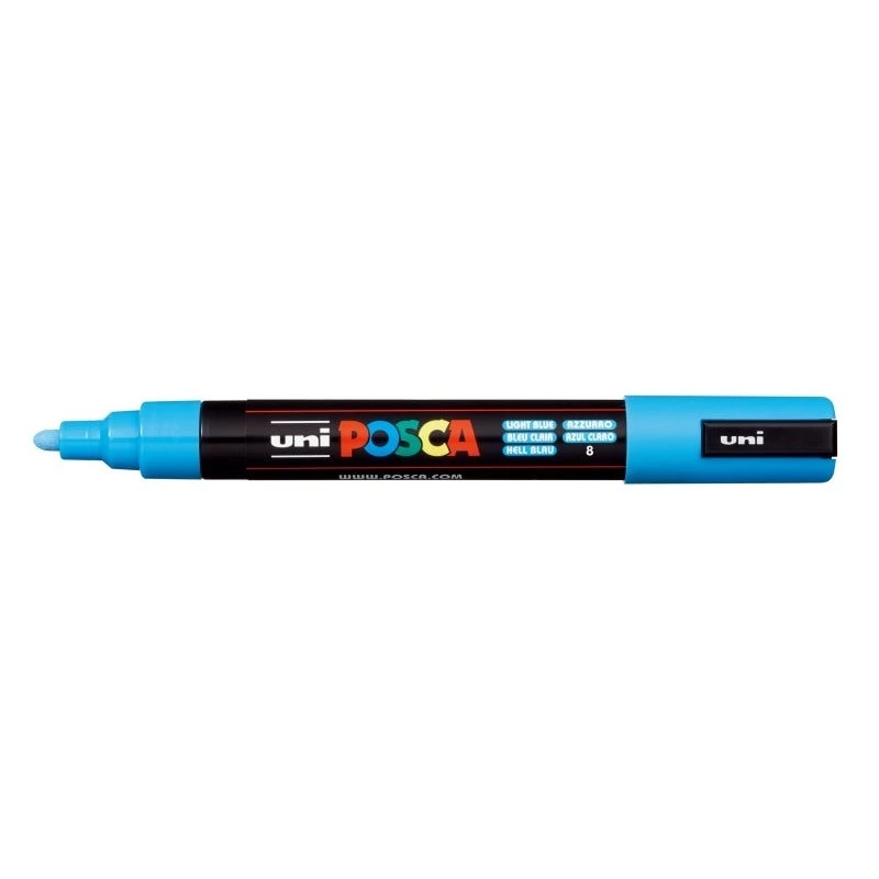Posca PC-5M Paint Marker - Bullet Tip 1.8-2.5mm - Water-Based Ink - Light Resistant - Non-Permanent - Light Blue